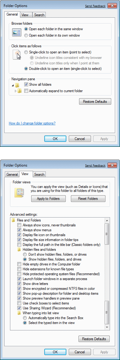 Visibility of hidden folders   Visibility of hidden folders
