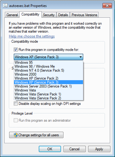 Choosing of compatibility   Choosing of compatibility